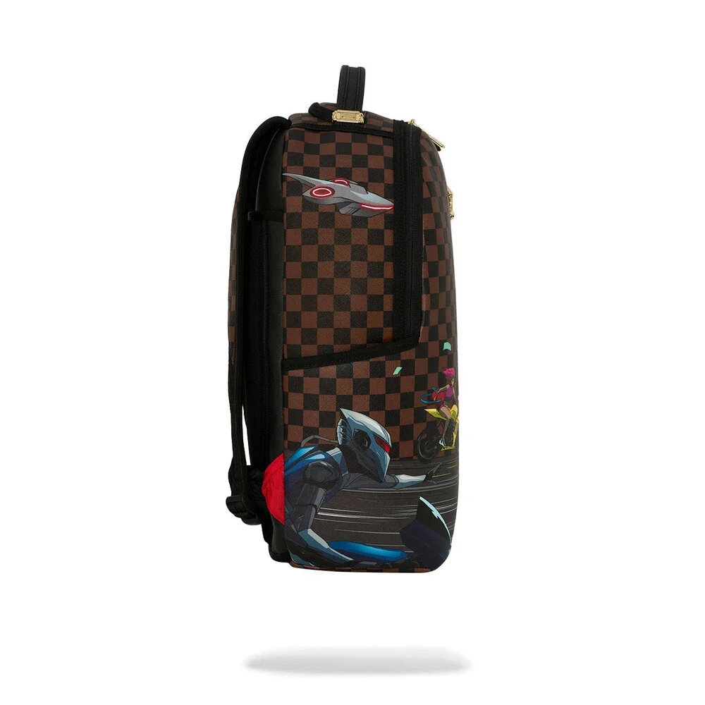 Sprayground 305 Escape Route Backpack Unisex Multi Check Shoulder Strap SPR377